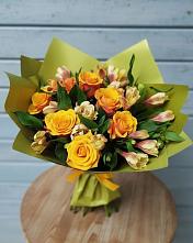Букет цветов из:  Альстромерии и Розы в Родниковской