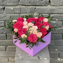Цветочная композиция из Розы в коробке в Родниковской