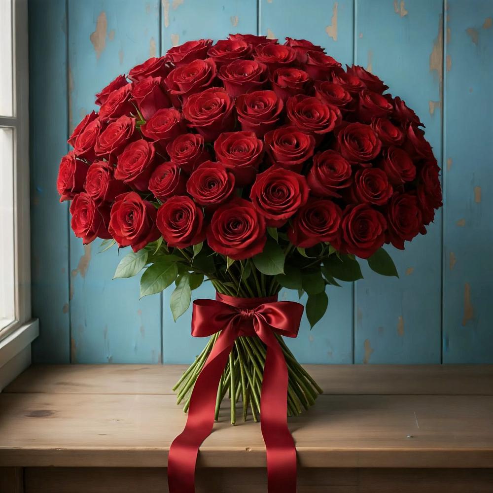 Букет Красные розы Блэк Меджик в Родниковской