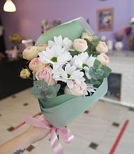 Букет милый в Родниковской Букет цветов из: Хризантемы и Розы в Родниковской