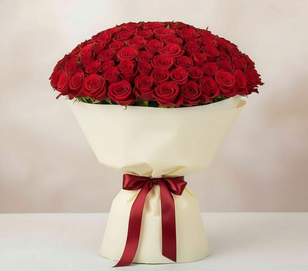 Букет 101 Красная роза Милано в Родниковской