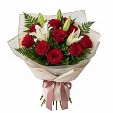 Букет цветов из:  Лилии и Розы #REPLACE_PRED# Родниковской