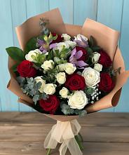 Букет цветов из:  Розы и Альстромерии в Родниковской