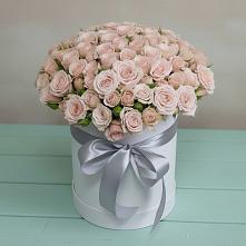 Цветочная композиция из Розы в шляпной коробке в Родниковской