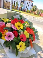 Букет цветов из:  Герберы #REPLACE_PRED# Родниковской