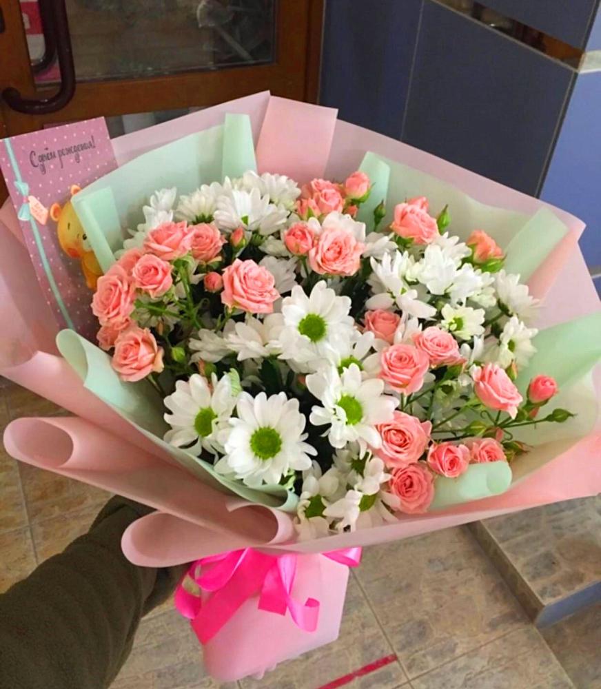 Букет цветов из: Розы и Хризантемы в Родниковской