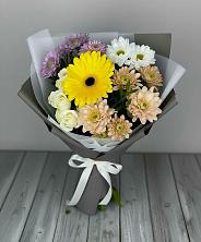 Букет цветов из:  Розы, Герберы и Хризантемы в Родниковской