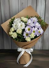 Букет цветов из:  Хризантемы и Розы в Родниковской