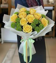 Букет цветов из:  Хризантемы и Розы в Родниковской