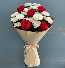 Букет цветов из:  Розы и Хризантемы в Родниковской