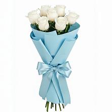 Букет 7 белых роз Проуд в Родниковской