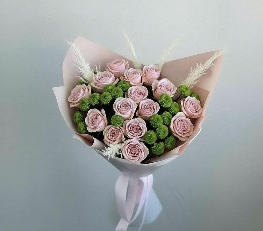 Букет цветов из: Розы и Хризантемы в Родниковской