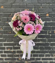 Букет цветов из:  Герберы и Хризантемы в Родниковской