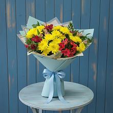 Букет цветов из:  Альстромерии и Хризантемы в Родниковской