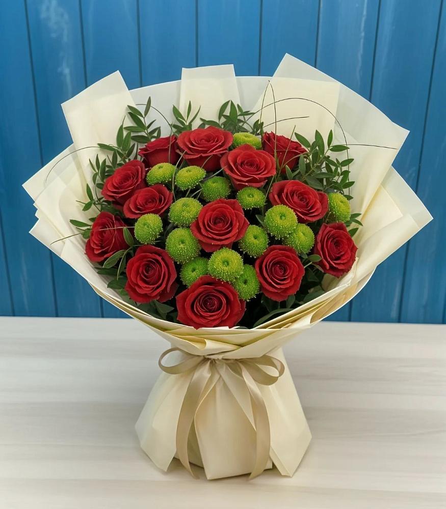 Букет цветов из: Розы и Хризантемы в Родниковской