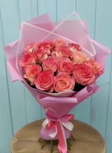 Букет 15 Розовых роз Равель в Родниковской